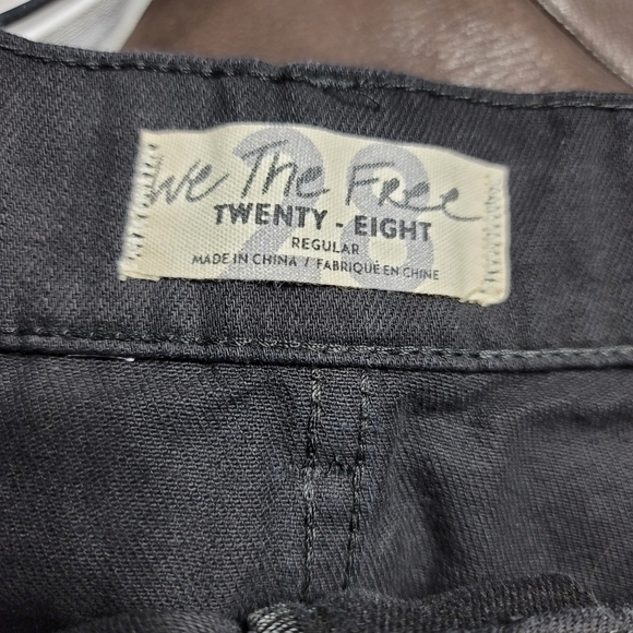 Free People Jade Rigid Denim Black Belted Mini Skirt 28 - Picture 8 of 9